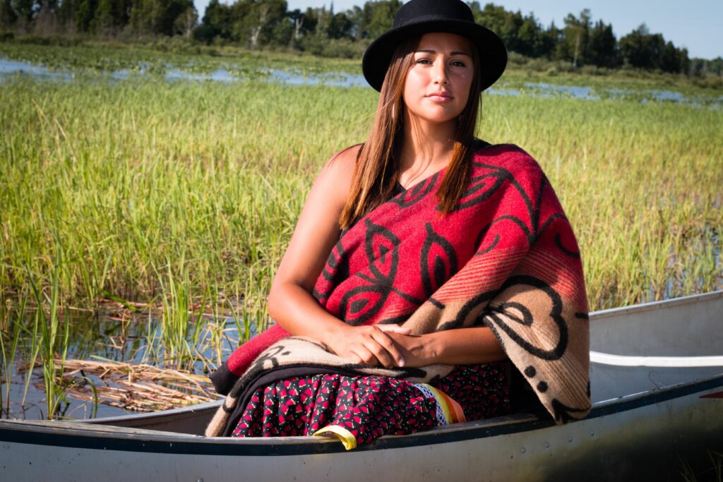 Ivy Vainio in a canoe
