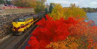 North Shore Scenic Railroad with fall colors.