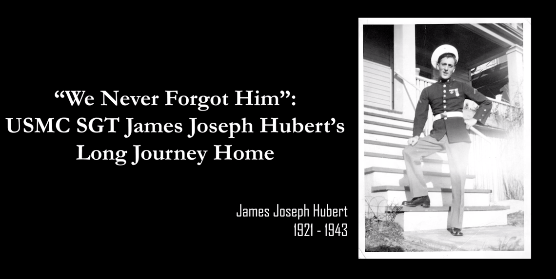 James Joseph Hubert memorial banner.