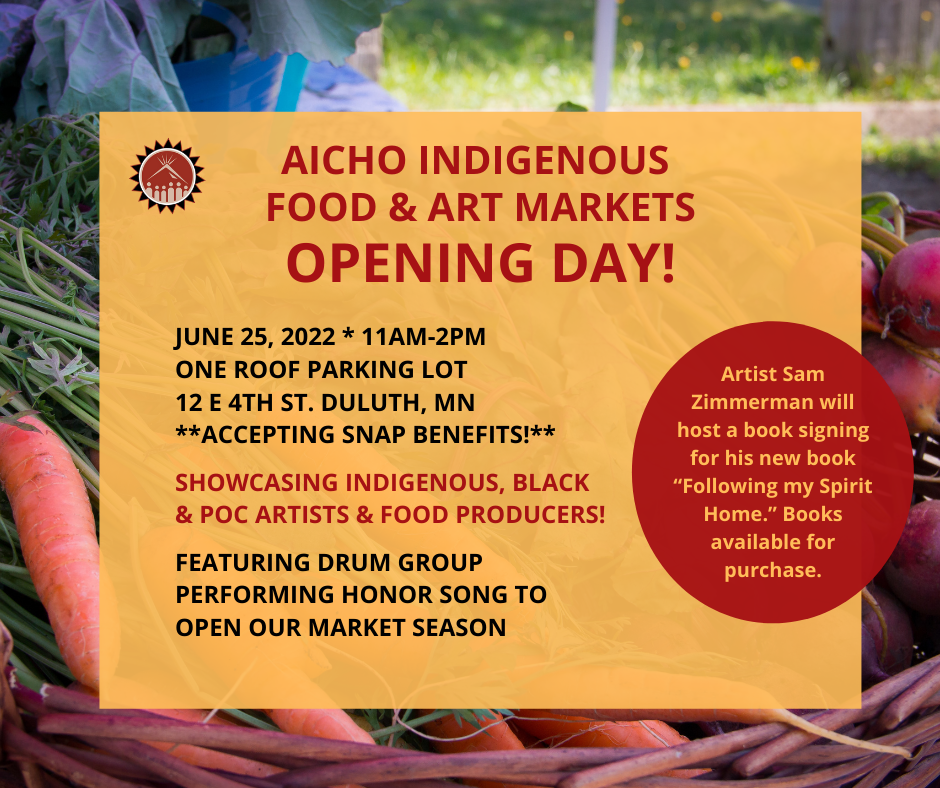 Aicho indigenous food and art market event graphic