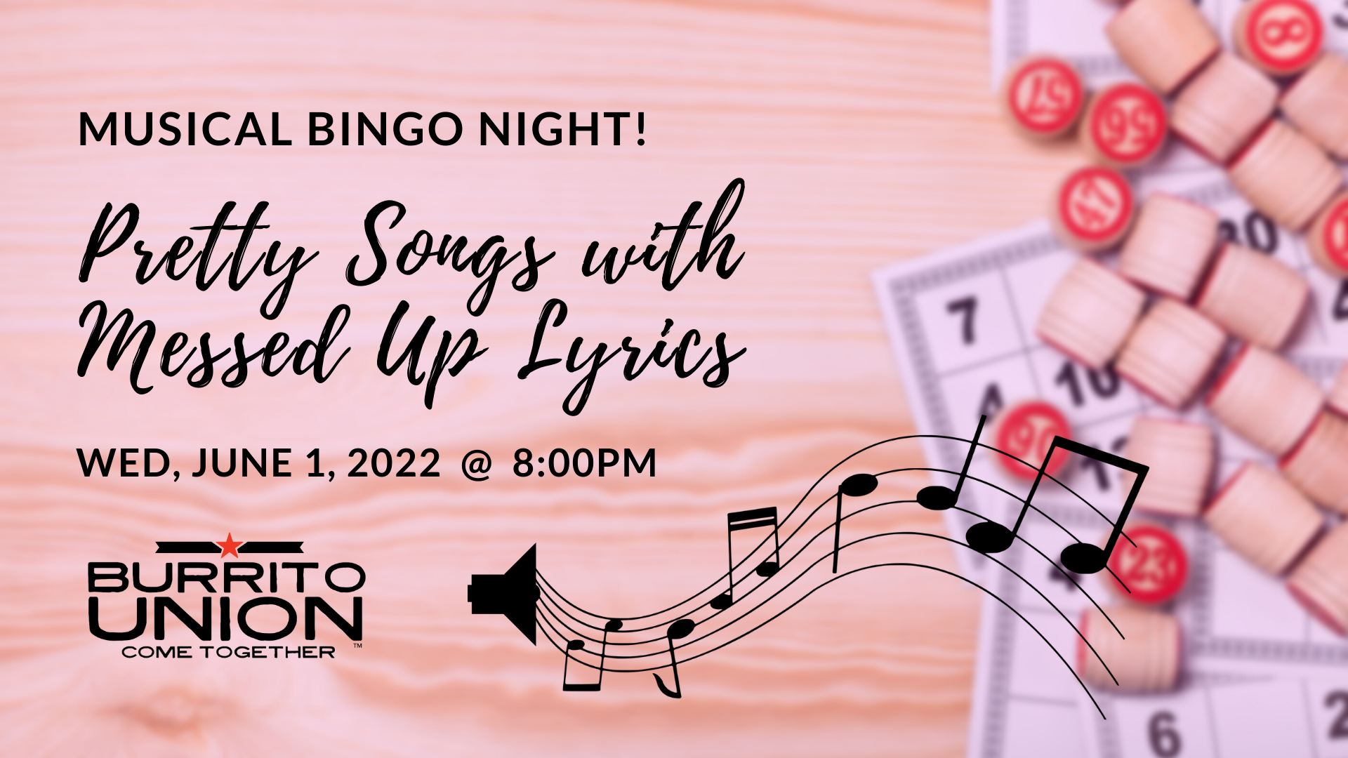 musical bingo night event graphic