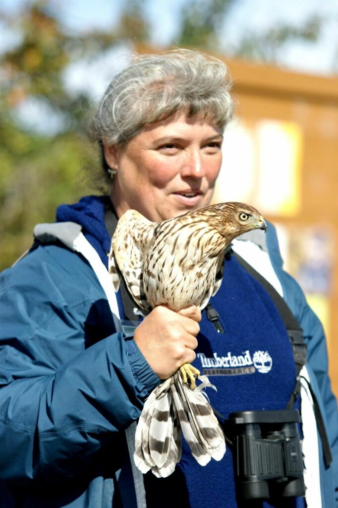 Lady holding bird