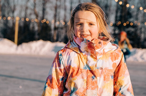 Little girl on ice rink
