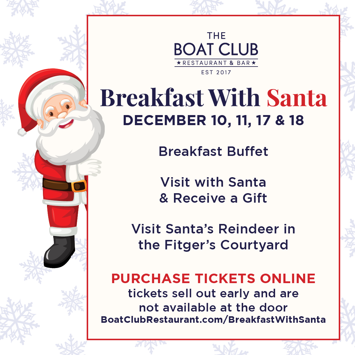 Breakfast with Santa at The Boat Club Restaurant