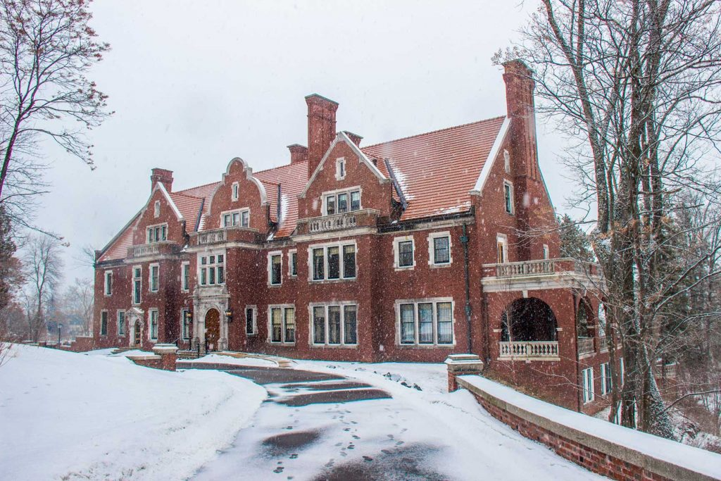 Glensheen Mansion during winter