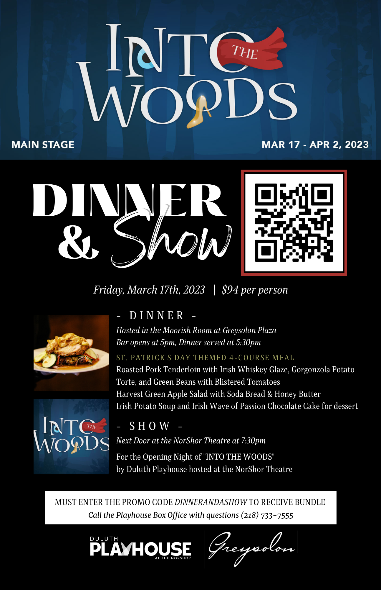 Dinner & A Show with Greysolon: Into the Woods at NorShor Theatre