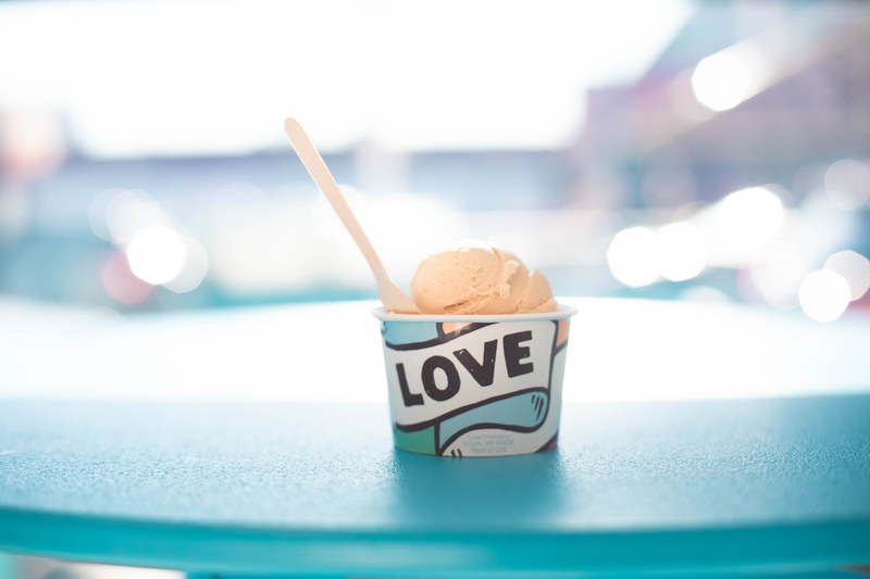 A scoop of ice cream from Love Creamery