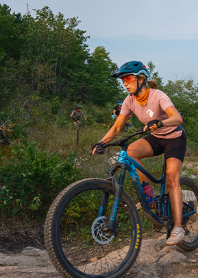 Woman biking