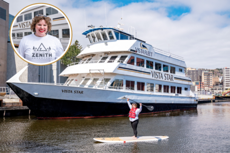 Colleen Smith paddle boarding