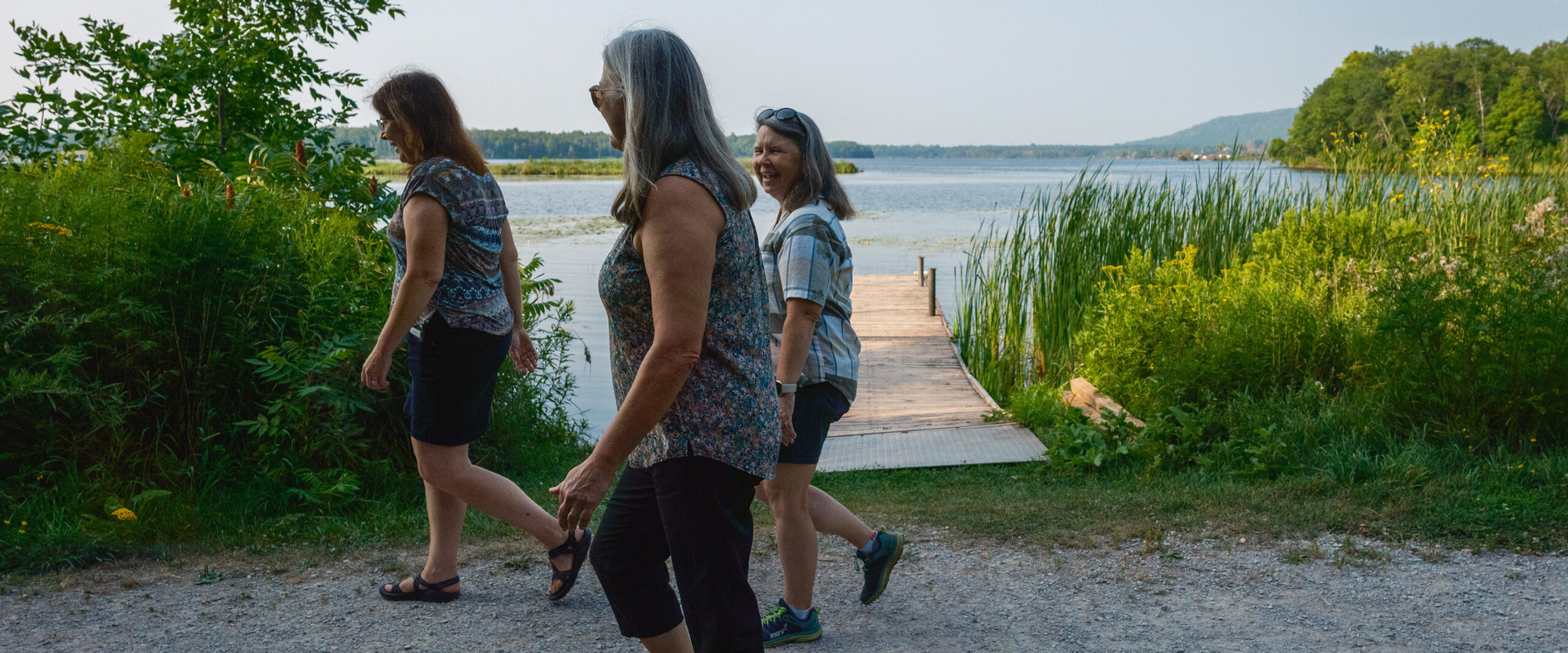 walking by the lake