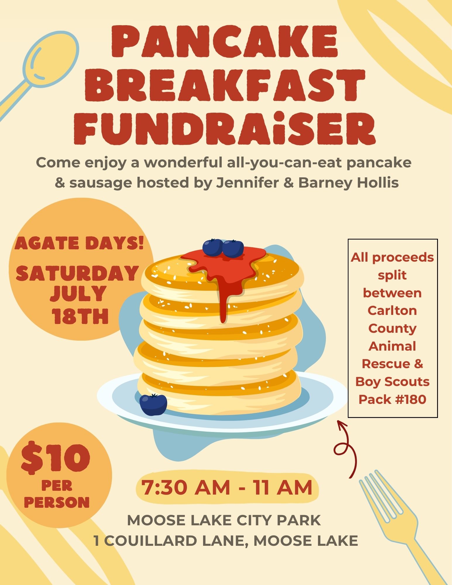 Pancake breakfast fundraiser during agate days! 1 Agate days pancake breakfast 1