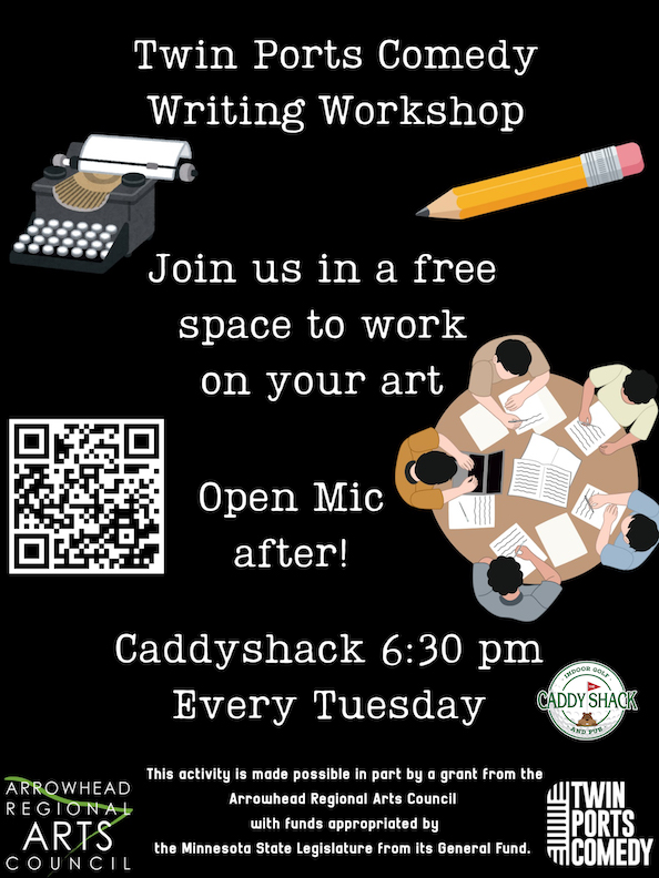 Twin ports comedy: writing workshop 2 Comedytuesdays copy