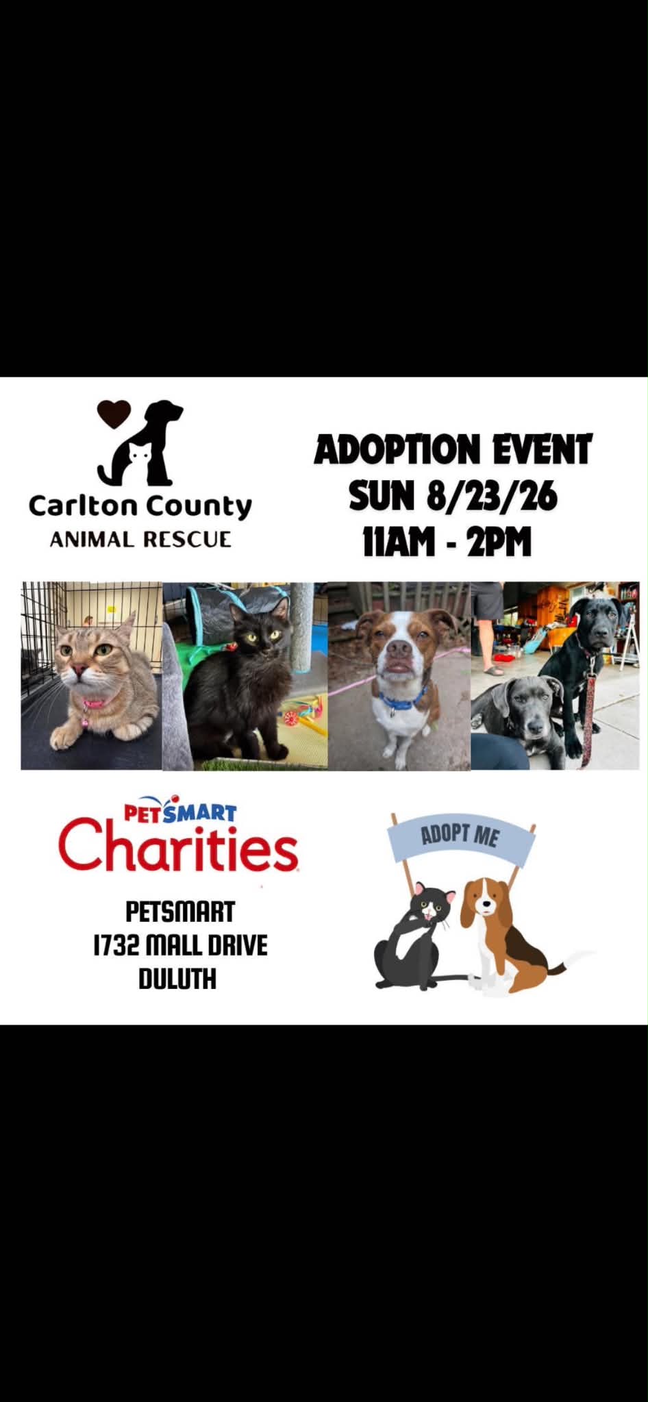 Carlton County Animal Rescue Adoption Event