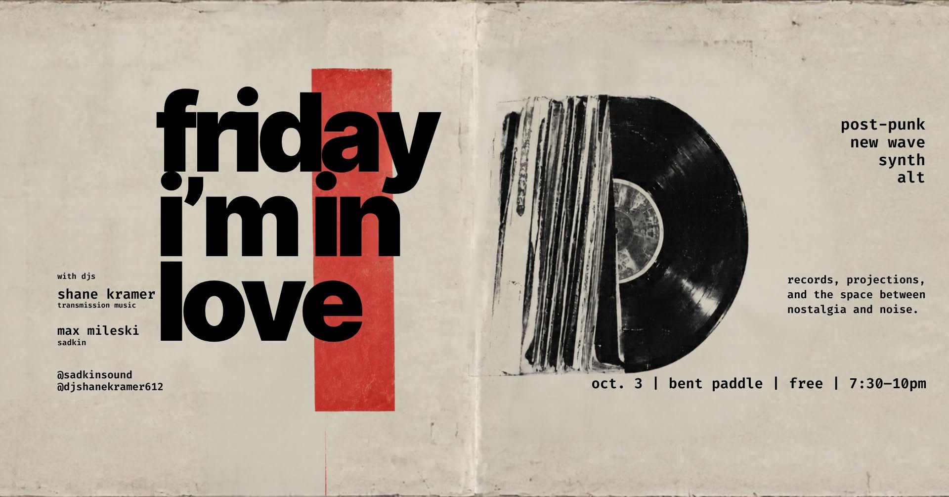 Friday i’m in love at bent paddle — oct. 3 4 814310343 1064567559659039 4306939823529009521 n