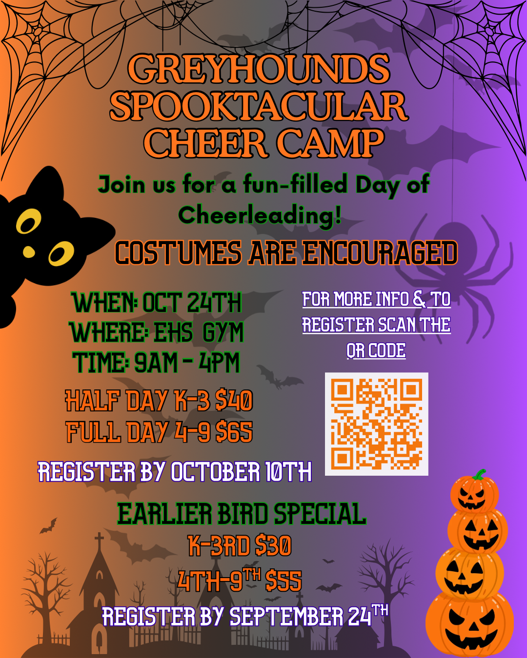 Greyhounds π spooktacular cheer camp 1 Instagram post greyhounds cheer day camp