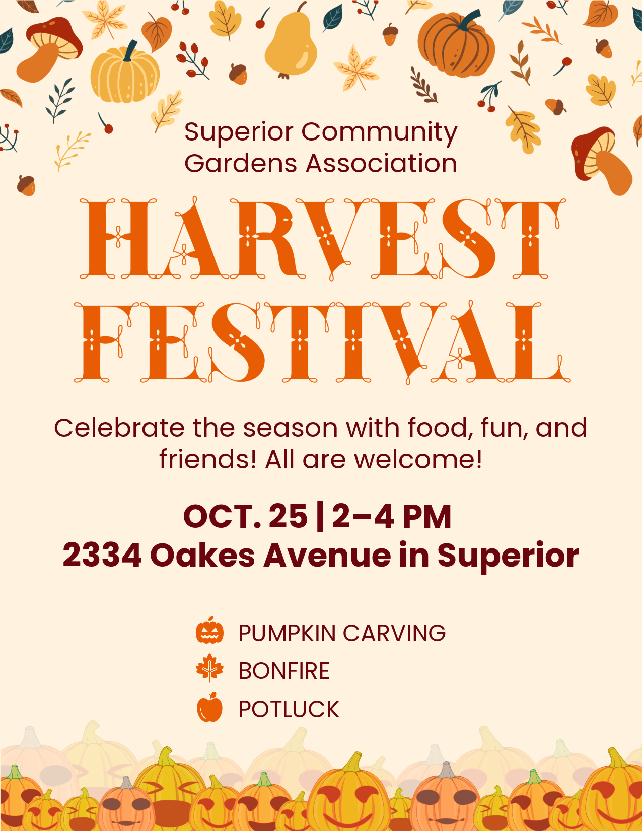 Scga harvest fest flyer 2026