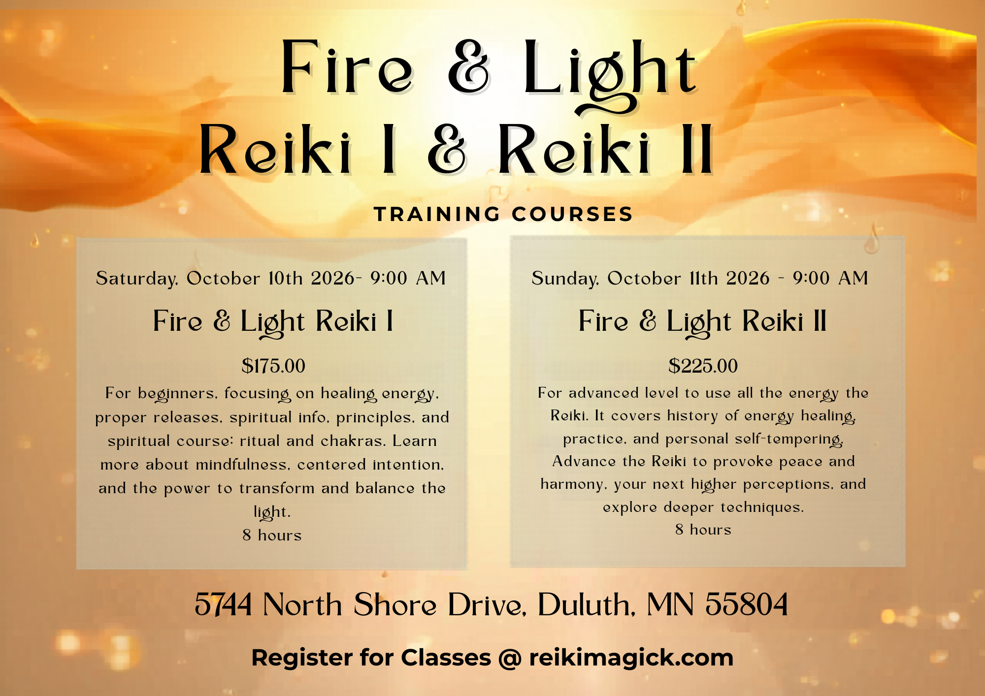 Fire & light reiki i & ii training courses 1 Spiritual flyer with flowing energy theme 3