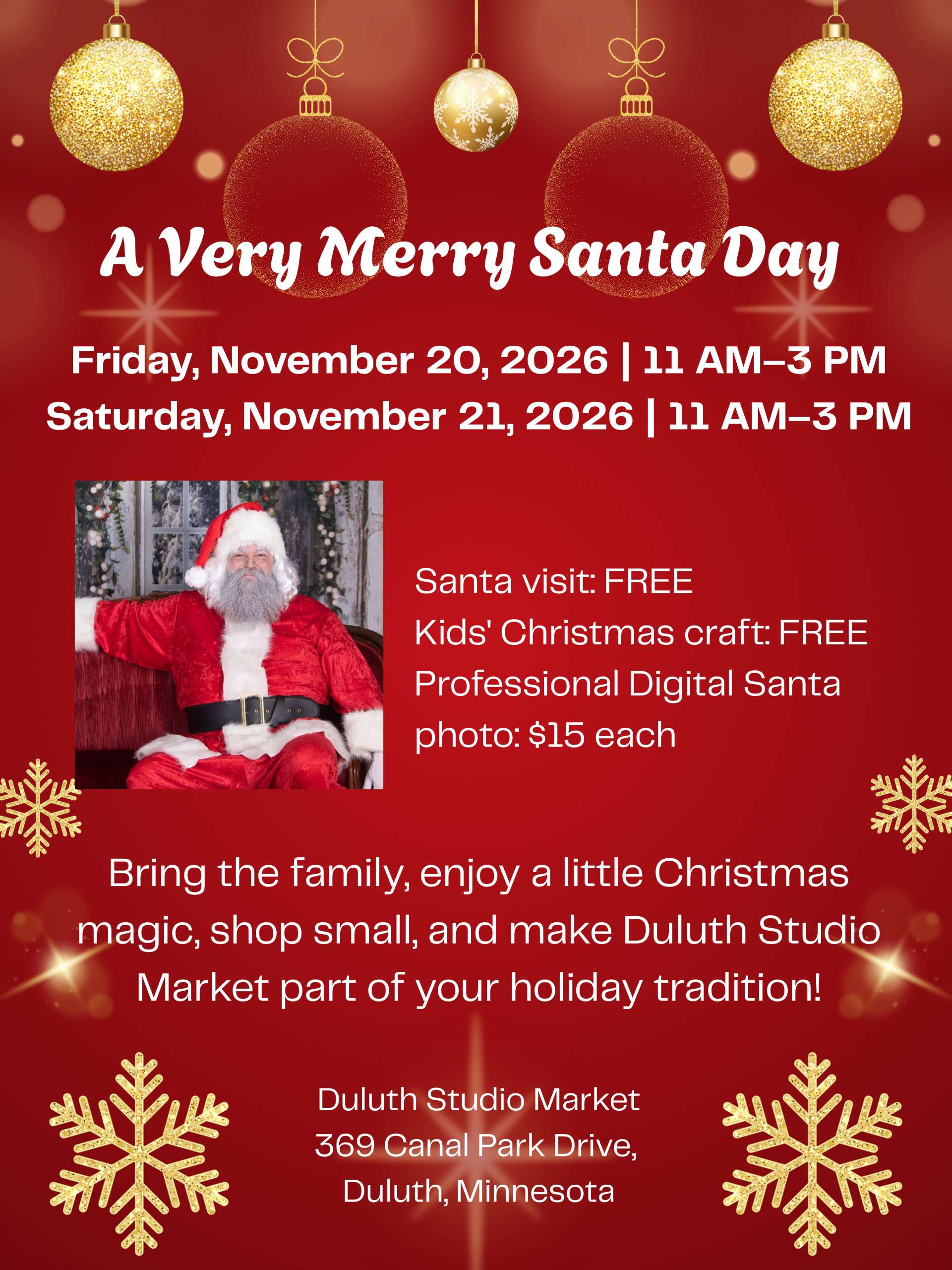 A Very Merry Santa Day at Duluth Studio Market