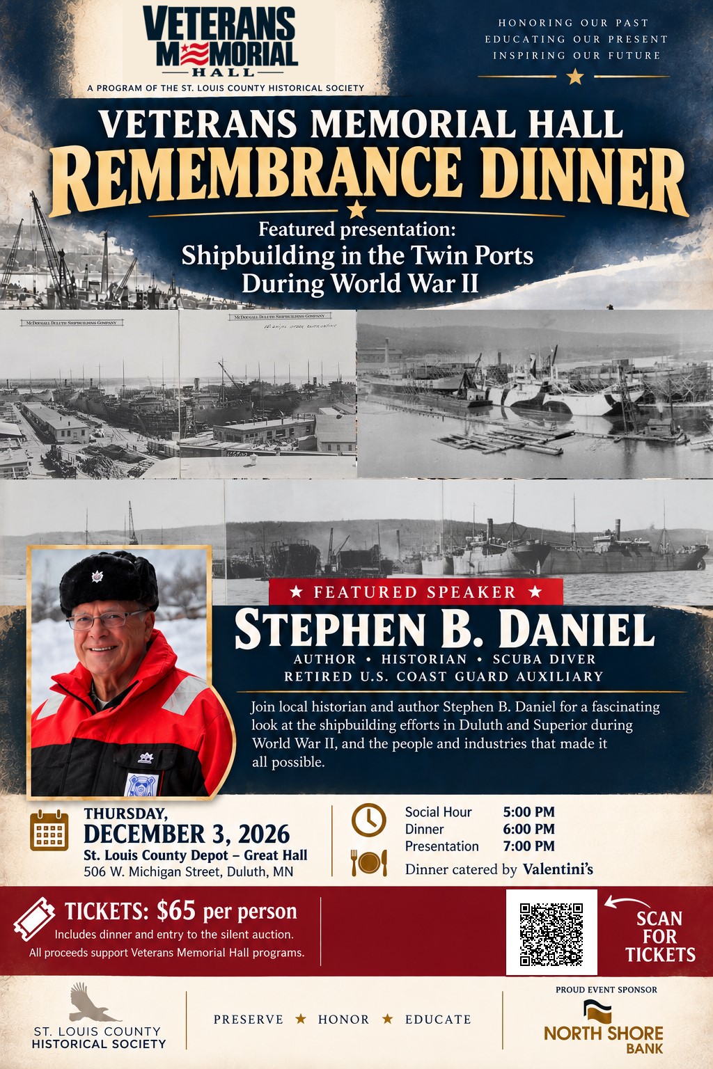 Veterans memorial hall annual remembrance dinner on 12/03/2026 1 Vmh remembrance dinner flyer original photos